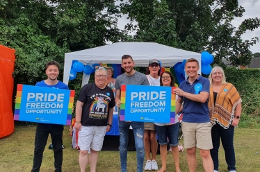 Helping out at the LGBT+ Conservatives stall at Colchester Pride 2021